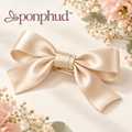 ponphud™ Clara Satin Bow Hair Barrette for Women, Soft Ribbon Bow Clip, French Barrette for Half-Up Hairstyles and Special Occasions