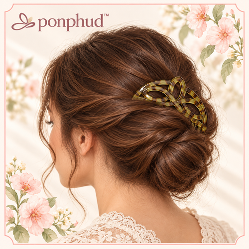 ponphud™ Iris French Comb Hair Clip for Women, Openwork Acetate Hair Comb Barrette, Decorative Updo Clip for Thick Hair and Chignons
