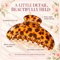 ponphud™ Solene Sculpted Arc Acetate Claw Clip for Women, Large Tortoise Shell Hair Clip, French Twist and Everyday Updo Barrette