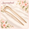 ponphud™ Mira Double-Prong Hair Pin for Women, Metal U-Shaped Bun Pin, Minimal Hair Stick for French Twist, Chignon and Updo Styles